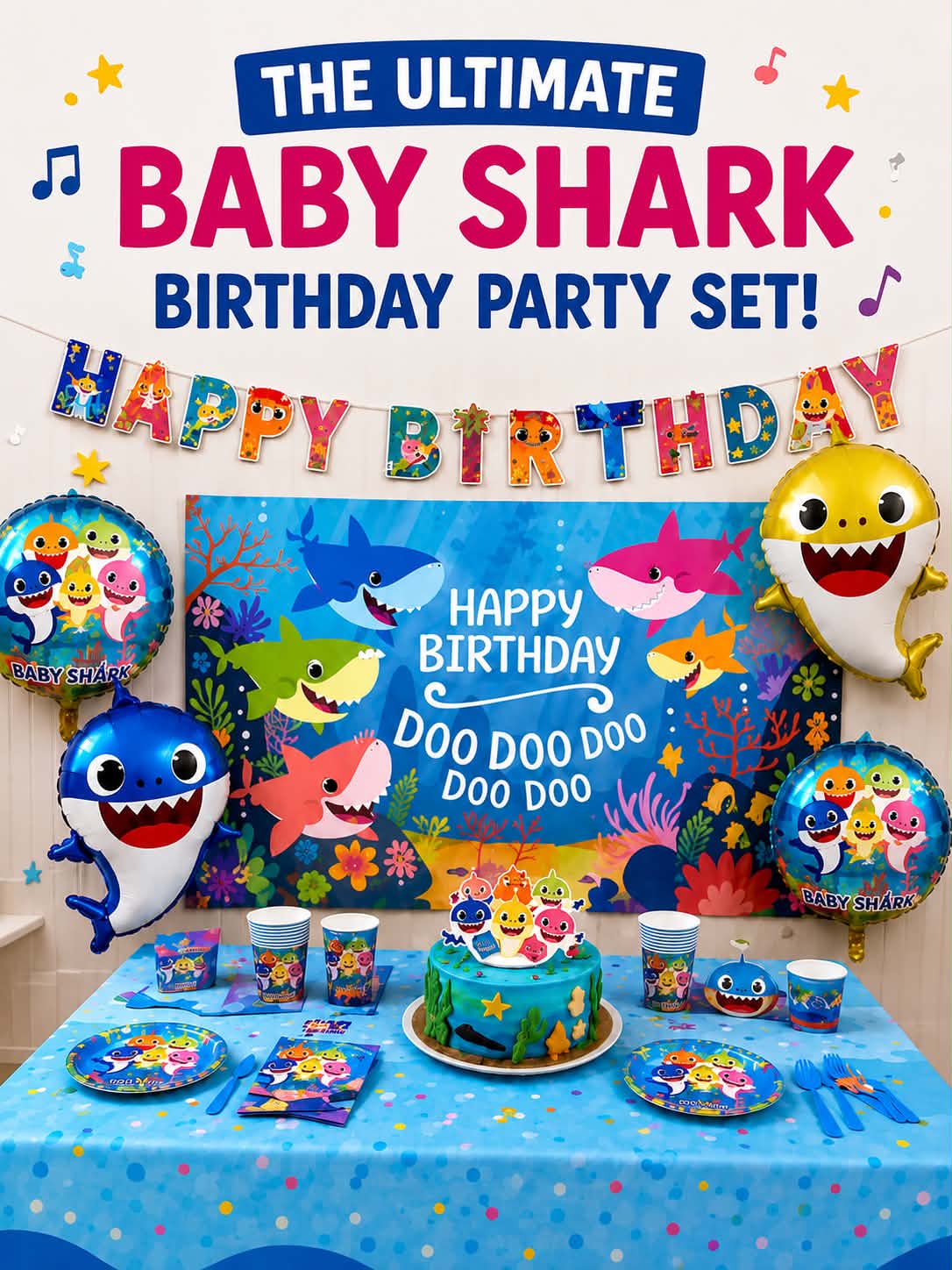 BABY SHARK PARTY SET