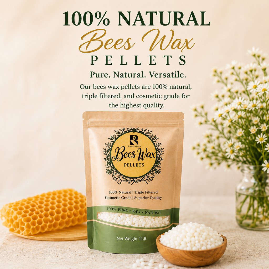 100% Natural Beeswax Pellets for Candle Making – Triple Filtered Pure Yellow Bees Wax (1 LB)
