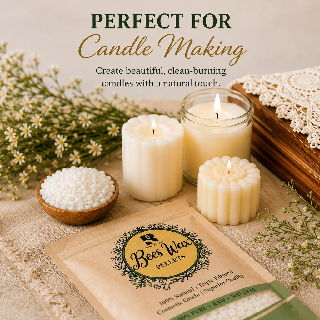 100% Natural Beeswax Pellets for Candle Making – Triple Filtered Pure Yellow Bees Wax (1 LB)