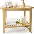 Natural Wood Finish, Eco-Friendly Small Bench for Bathroom, Bedroom, Entryway, or Spa – Durable, Lightweight & Stylish Seating or Step Stool