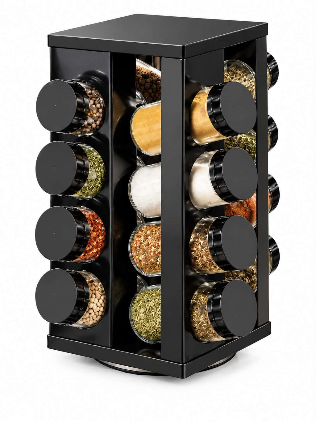 16-Piece Rotating Spice Rack – 360° Countertop Seasoning Jar Storage Organizer