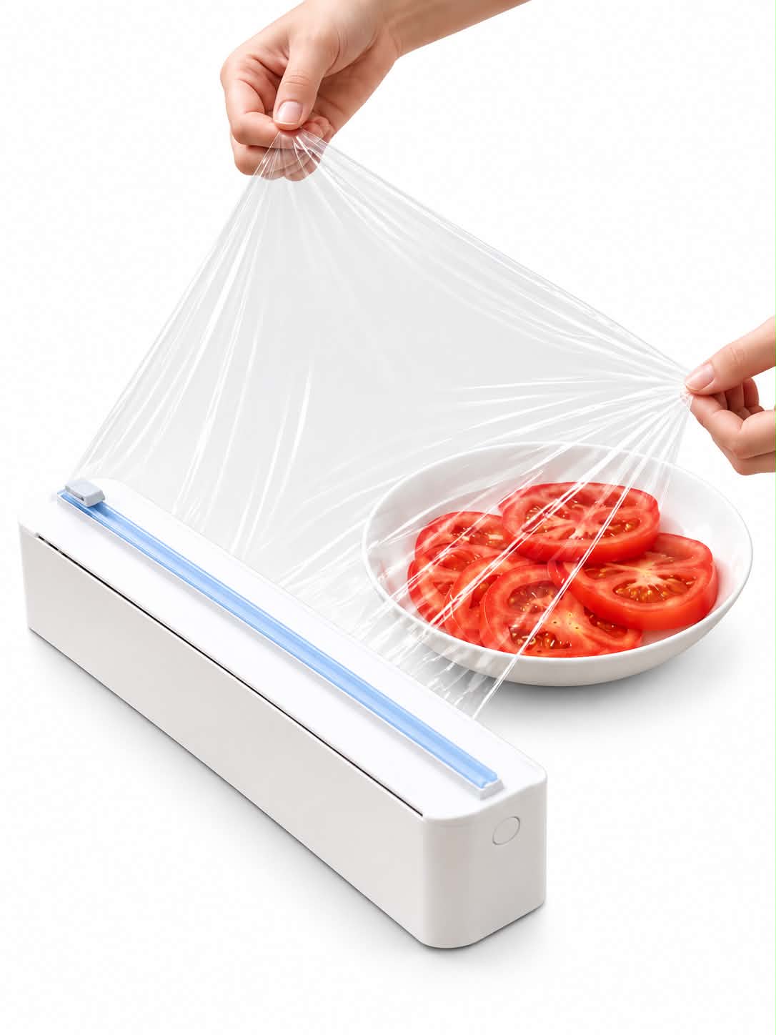 Plastic Wrap Cutter & Dispenser – Wall Mounted Kitchen Cling Film Storage and Food Wrap Organizer
