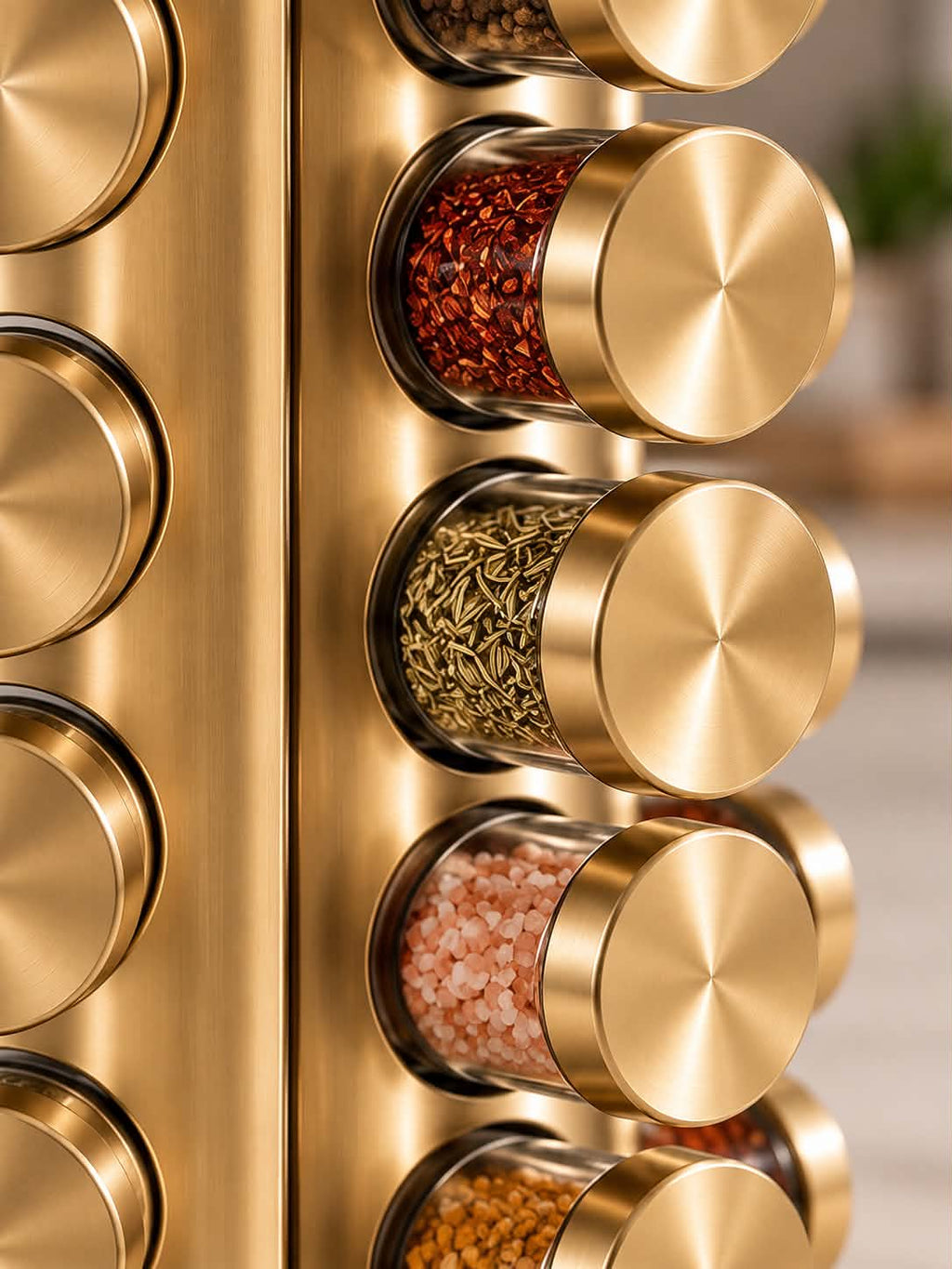 Rotating Stainless Steel Spice Rack – Multifunctional 360° Kitchen Seasoning Bottle Storage Organizer for Countertop, Modern Space-Saving Spice & Condiment Holder