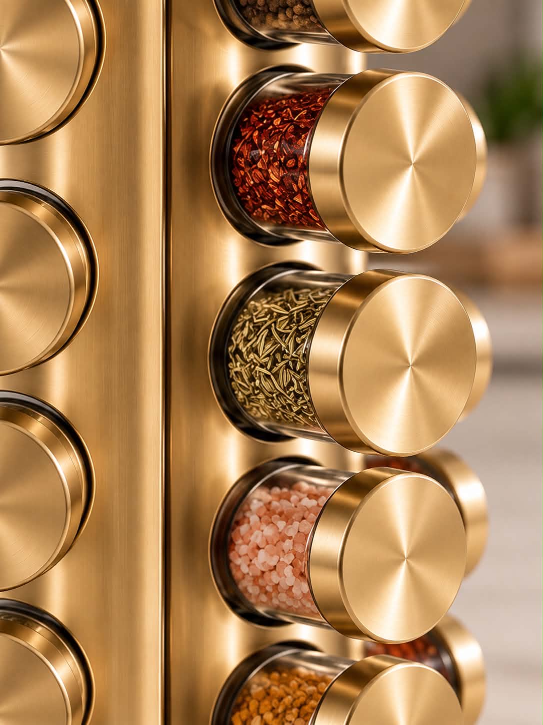 Rotating Stainless Steel Spice Rack – Multifunctional 360° Kitchen Seasoning Bottle Storage Organizer for Countertop, Modern Space-Saving Spice & Condiment Holder