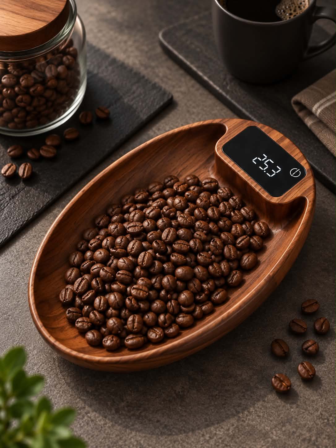 Smart Digital Coffee Scale with Timer – 200g/0.3g Precision Mini Kitchen Food & Tea Weighing Scale with USB Chargin