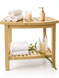 Natural Wood Finish, Eco-Friendly Small Bench for Bathroom, Bedroom, Entryway, or Spa – Durable, Lightweight & Stylish Seating or Step Stool