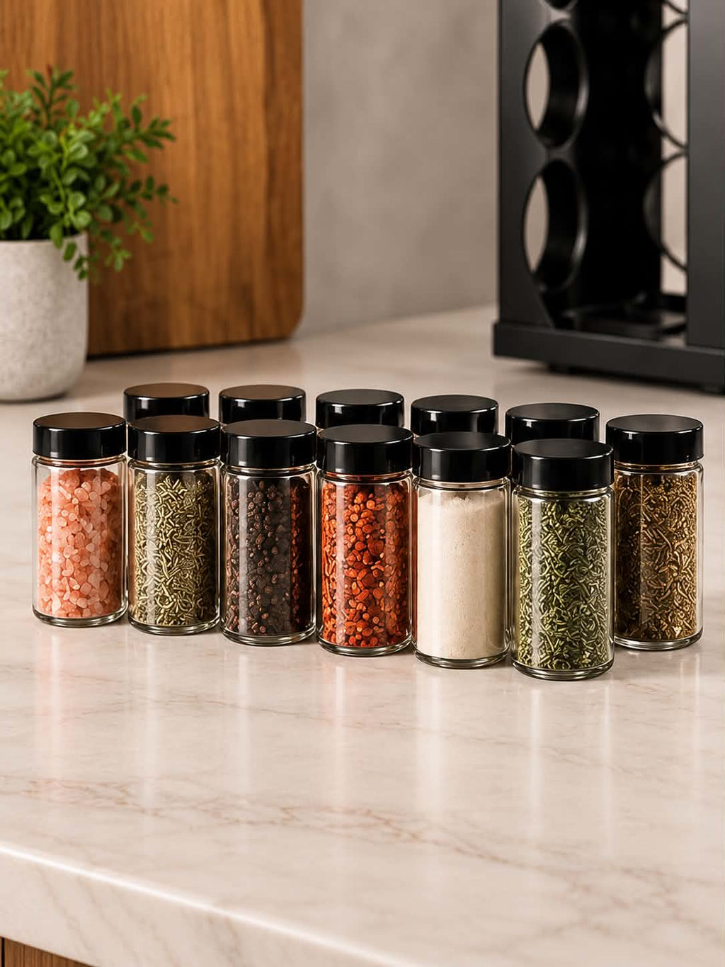 16-Piece Rotating Spice Rack – 360° Countertop Seasoning Jar Storage Organizer