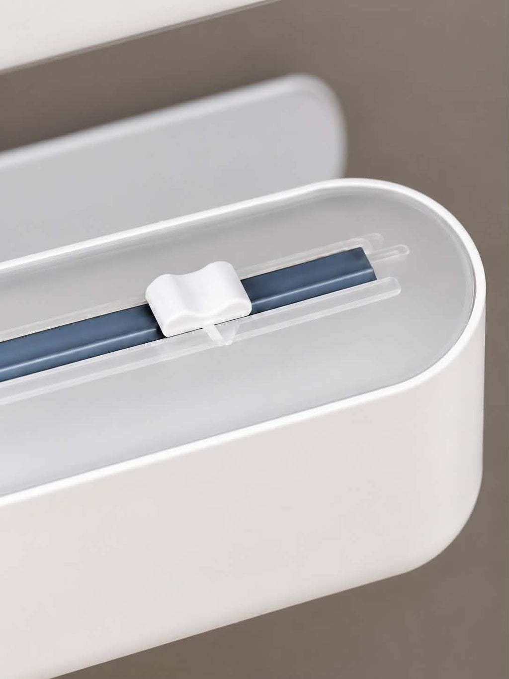 Plastic Wrap Cutter & Dispenser – Wall Mounted Kitchen Cling Film Storage and Food Wrap Organizer